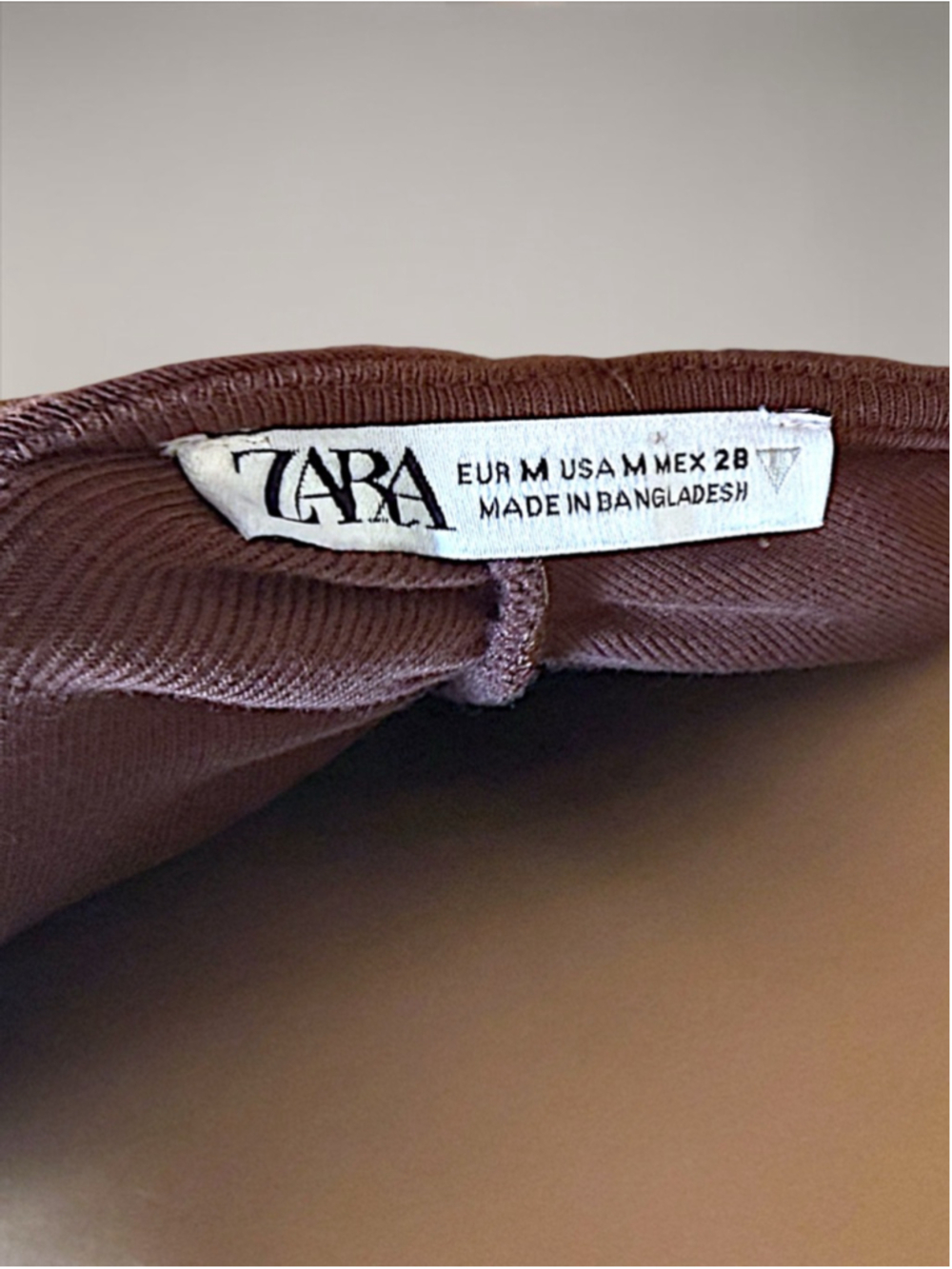 Zara Brown Ruched Spaghetti Strap Tank Top - Picture 9 of 10